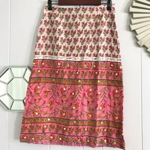 Floral Multi Pattern Skirt Boston Proper Pink Flowers Skirt XS
